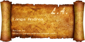 Langa Andrea névjegykártya